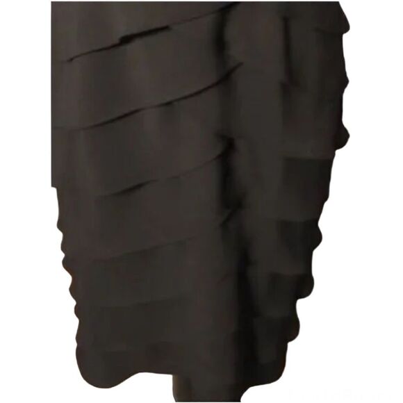 Adrianna Papell Black Lace Tiered Dress 6 - Picture 5 of 8